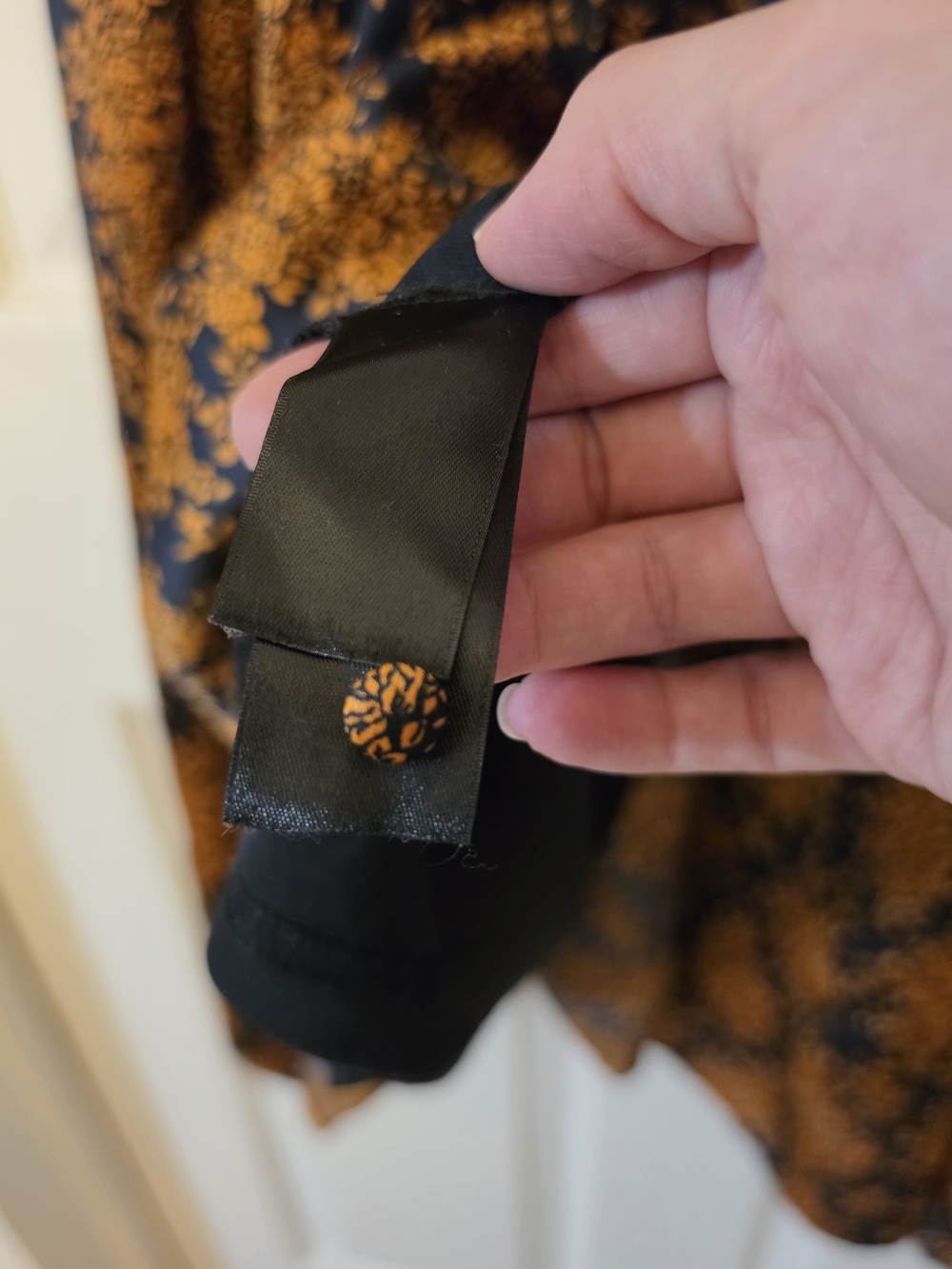 Graceful Impression Black and Orange Floral Print Midi Dress - Picture 11 of 11